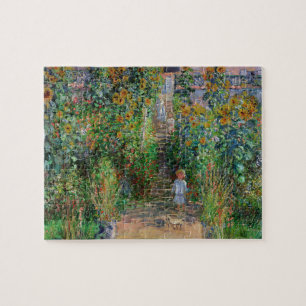Quebra-cabeça Jardim Monet Vetheuil Pintura Impressionista