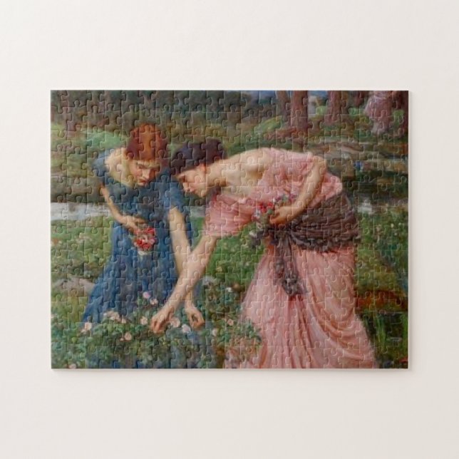 Quebra-cabeça Jardim Romântico Vintage Mulheres Pré-Rafaelitas (Horizontal)