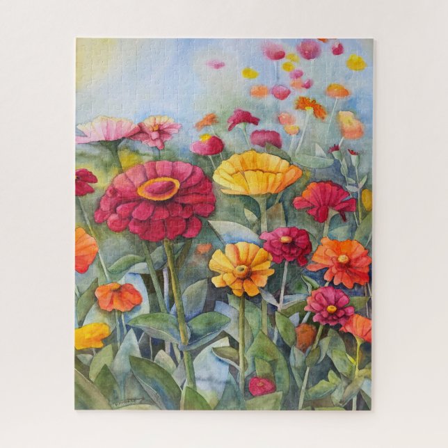 Quebra-cabeça Jardim Zinnia (Quebra-cabeça de 520 peças, 16x20) (Vertical)