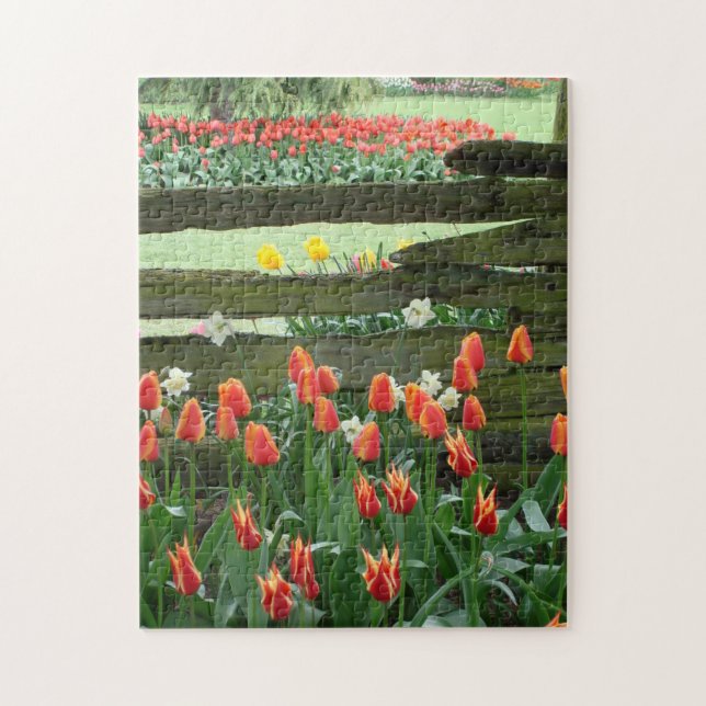 Quebra-cabeça Jardins de Tulipas, 28 cm x 35,5 cm, (Vertical)