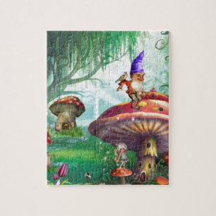 Quebra-cabeça Jardins Flores Gnomos Encantados