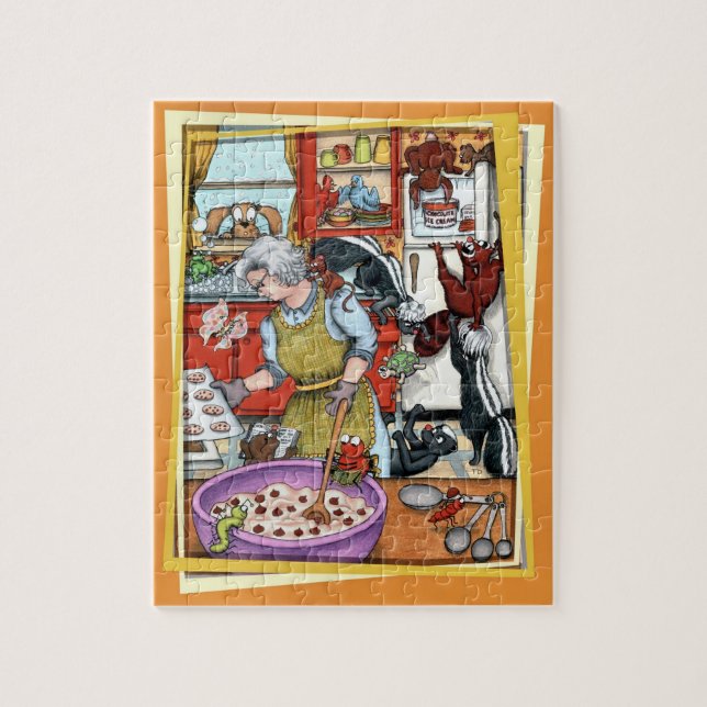 Quebra-cabeça Jaritataca na cozinha (Vertical)