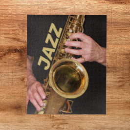 Quebra-cabeça Jazzman Jogando Saxofone Dourado