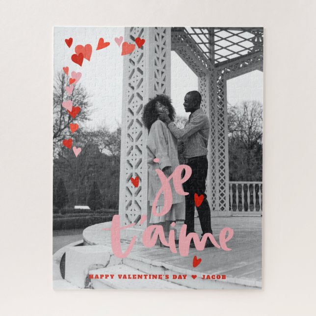 Quebra-cabeça Je T'aime | Foto do Casal do Namorados (Vertical)