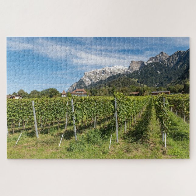 Quebra-cabeça Jenins Graubünden Suíça Vinhas no Rhi (Horizontal)