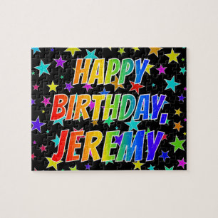 Quebra-cabeça "JEREMY" Primeiro Nome, Diversão "FELIZ ANIVERSÁ
