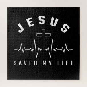 Quebra-cabeça Jesus ama Jesus Salvou Minha Vida Cruzando Crist