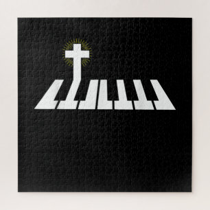 Quebra-cabeça Jesus ama Piano Cross Christian Jesus Faith