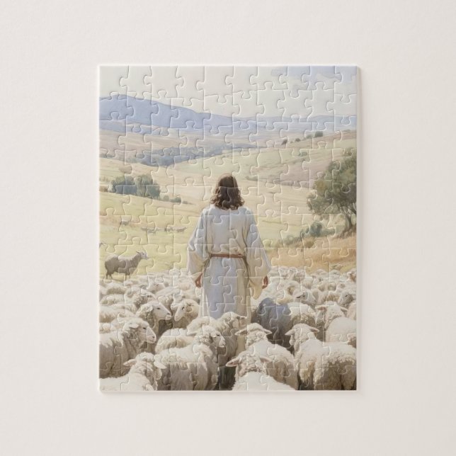 Quebra-cabeça Jesus com o cordeiro (Vertical)