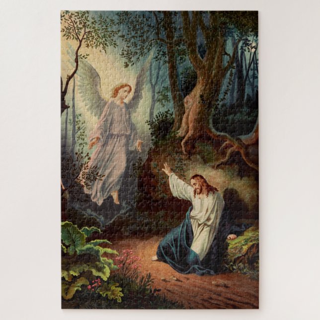 Quebra-cabeça Jesus Cristo com anjo  (Vertical)