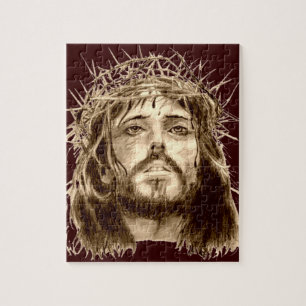 Quebra-cabeça Jesus Cristo com uma coroa de espinhos