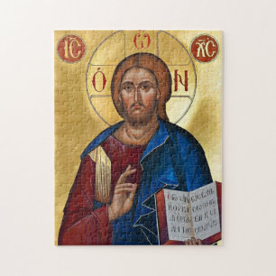 Quebra-cabeça Jesus Cristo segurando os Evangelhos Ícone Ortodox