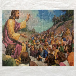 Quebra-cabeça Jesus Cristo Sermão no Monte, Religião Vintage