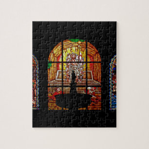 Quebra-cabeça jesus de vidro colorido