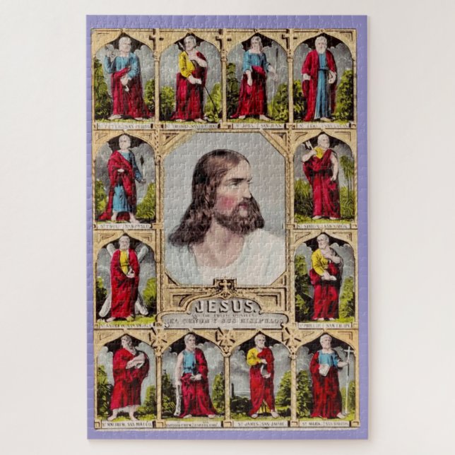 Quebra-cabeça Jesus e os doze apóstolos (Vertical)