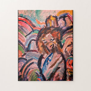 Quebra-cabeça Jesus na caixa de madeira do céu