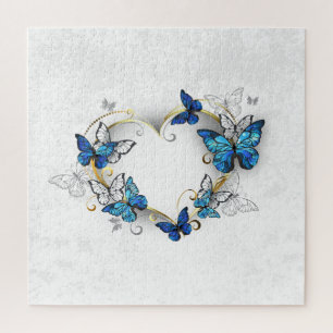 Quebra-cabeça Jewelry Heart with Butterflies Morpho