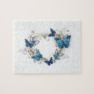 Quebra-cabeça Jewelry Heart with Butterflies Morpho