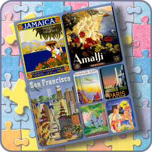 Quebra-cabeça JIGSAW - Colagem Poster de 7 Viagens