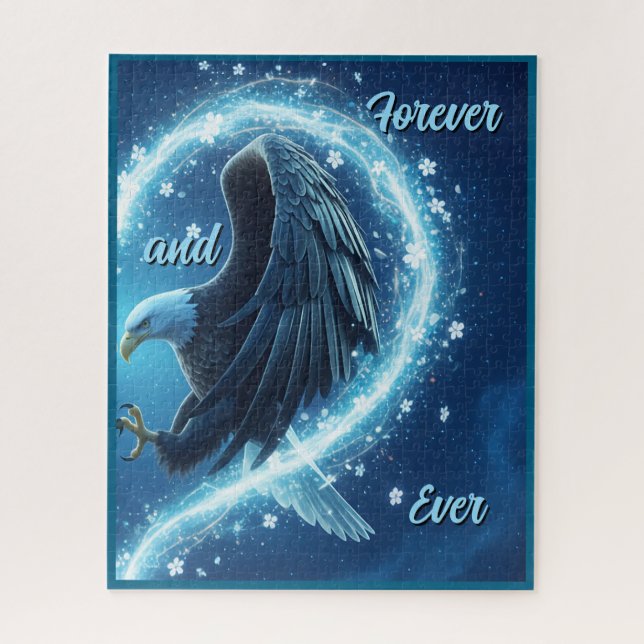 Quebra-cabeça Jigsaw Puzzle Bald Eagle Heart Forever and Ever 2 (Vertical)