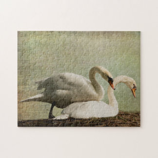 QUEBRA-CABEÇA JIGSAW PUZZLE-NESTING SWANS