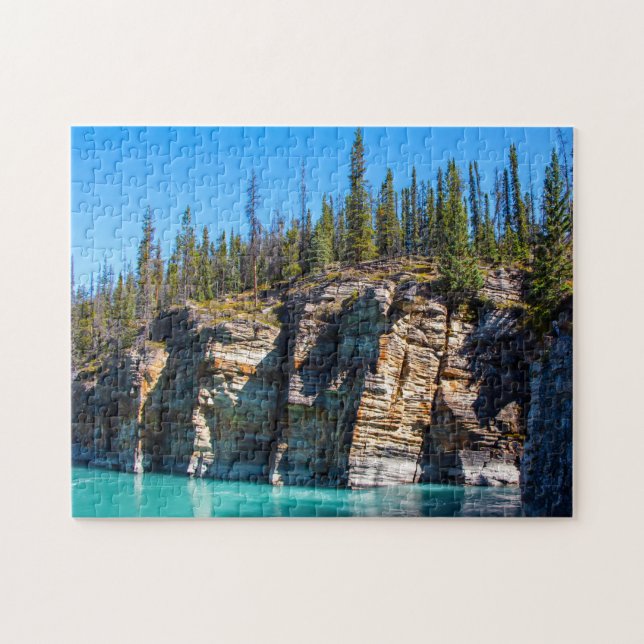 Quebra-cabeça Jigsaws Athabasca River Jasper Canada. (Horizontal)