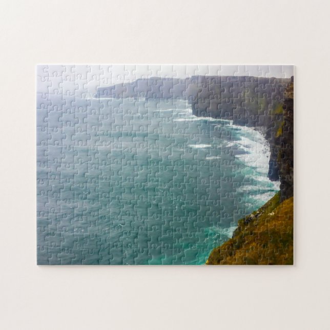Quebra-cabeça Jigsaws Cliff de Moher Ireland. (Horizontal)