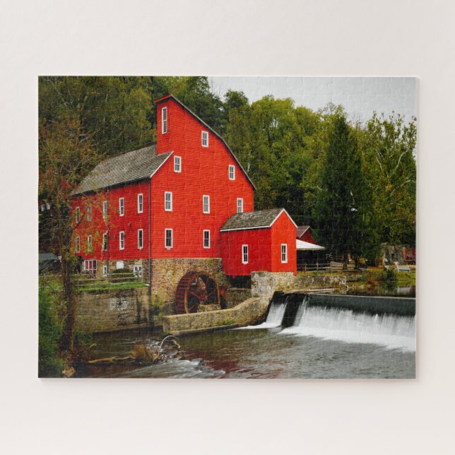 Quebra-cabeça Jigsaws Clinton New Jersey Red Mill. (Horizontal)