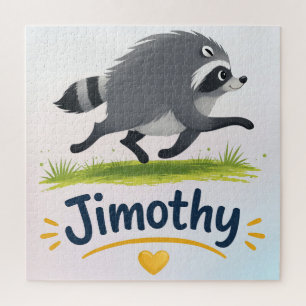 Quebra-cabeça Jimothy Viral Guaxinim Divertido Panda Lixo Vida S