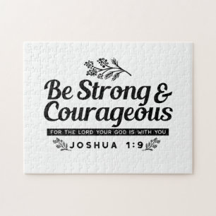Quebra-cabeça Jo 1:9 Bíblia Verso Design - Seja Forte e Corajoso