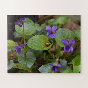 Quebra-cabeça Joaninha em Flores de Violeta Doce
