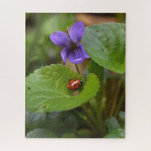 Quebra-cabeça Joaninha em Flores de Violeta Doce