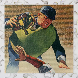 Quebra-cabeça Jogador de Basebol Esportivo Vintage, Umpire