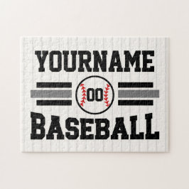 Quebra-cabeça Jogador de beisebol retro personalizado NOME Equip