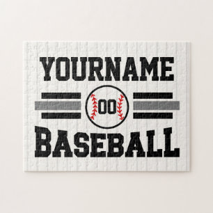 Quebra-cabeça Jogador de beisebol retro personalizado NOME Equip