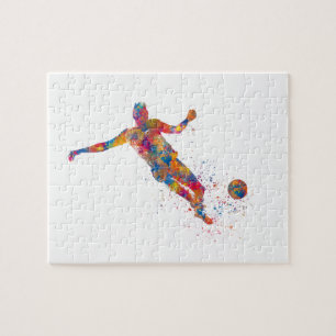 Quebra-cabeça Jogador de futebol em aquarela