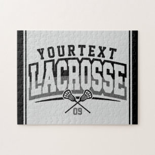 Quebra-cabeça Jogador de Lacrosse Personalizado ADICIONAR NOME N
