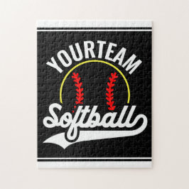 Quebra-cabeça Jogador de Time de Softbol ADICIONAR NOME Personal