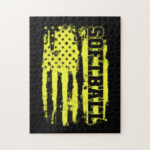 Quebra-cabeça Jogador Softball American Flag