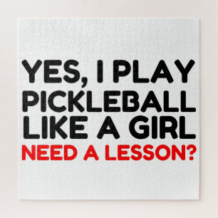 Quebra-cabeça Jogar Pickleball Como Uma Menina Precisa De Liçã