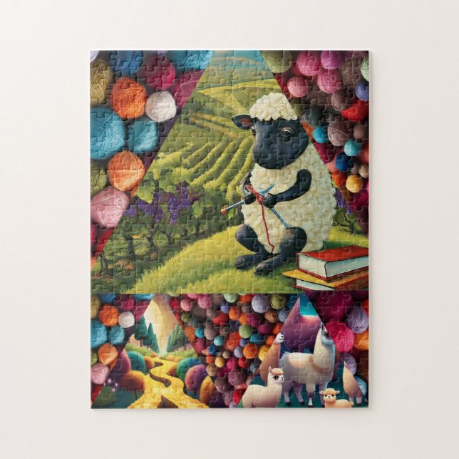 Quebra-cabeça Jogo Colorir Lã de Ovelha (Vertical)