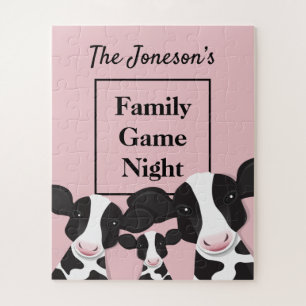 Quebra-cabeça Jogo da Família - Vacas Negras Rosa