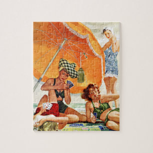 Quebra-cabeça Jogo de cartas na praia por Alex Ross