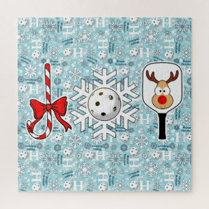 Quebra-cabeça Jogo de Natal Ho Ho Ho Snowball Azul