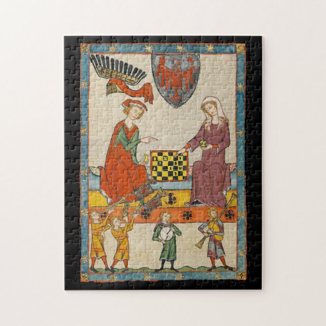 Quebra-cabeça Jogo de Xadrez do Codex Manesse do século XIV (Vertical)