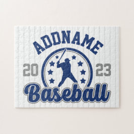 Quebra-cabeça Jogo Jogador da Equipe Baseball de NOME Personaliz