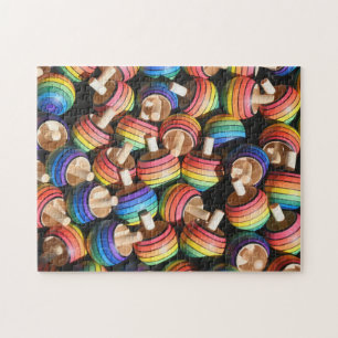 Quebra-cabeça Jogos de diversão do Rainbow Colour Wood Spinning