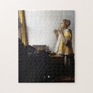 Quebra-cabeça Johannes Vermeer - Jovem Mulher com Colar Pérola