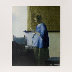 Quebra-cabeça Johannes Vermeer - Mulher a azul lendo uma letra