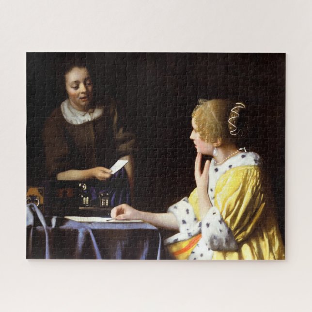 Quebra-cabeça Johannes Vermeer - Senhora e Maid (Horizontal)